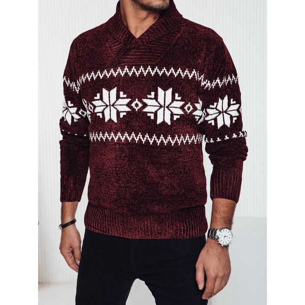 Dstreet Moderný bordový sveter severského štýlu 64346928