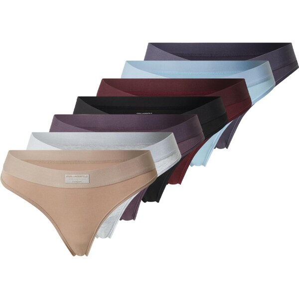 Karl Lagerfeld Tangá tmavobéžová / svetlomodrá / svetlosivá / fialová 64383071