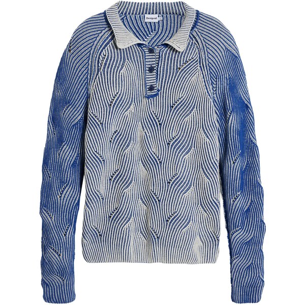 Desigual Sveter dymovo modrá / kobaltovomodrá 64547800