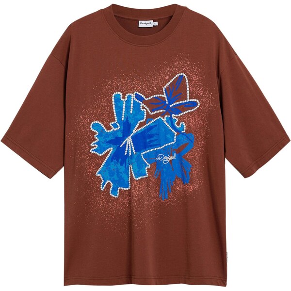 Desigual Tričko modrá / hnedá / biela 64488464