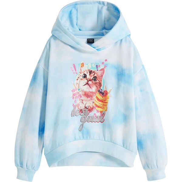 Desigual Sveter Cat Clouds modrá / svetlohnedá / ružová / biela 64395438