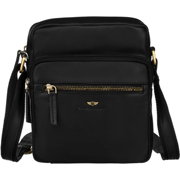 Pánska kožená crossbody taška čierna - Peterson Lauris čierna 66131253