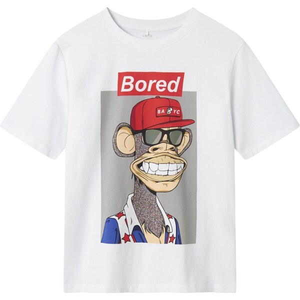 LMTD Tričko Bored Ape sivá / tmavočervená / čierna / biela 61947820