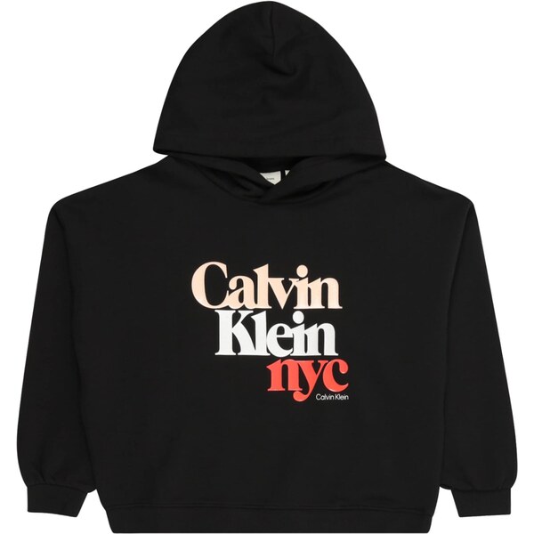 Calvin Klein Jeans Mikina broskyňová / svetločervená / čierna / biela 64472617