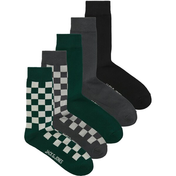 JACK & JONES Ponožky JACBRODY čadičová / svetlosivá / tmavozelená / 64390031