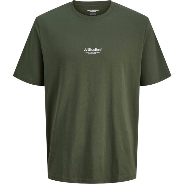 JACK & JONES Tričko JJESOHO jedľová / biela 64390123