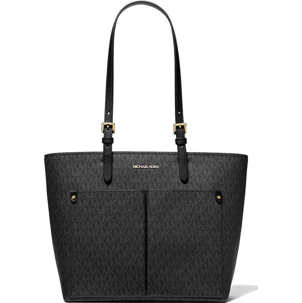 Michael Kors Kabelka Jet Set Medium Logo Pocket Tote Bag Black 64394176