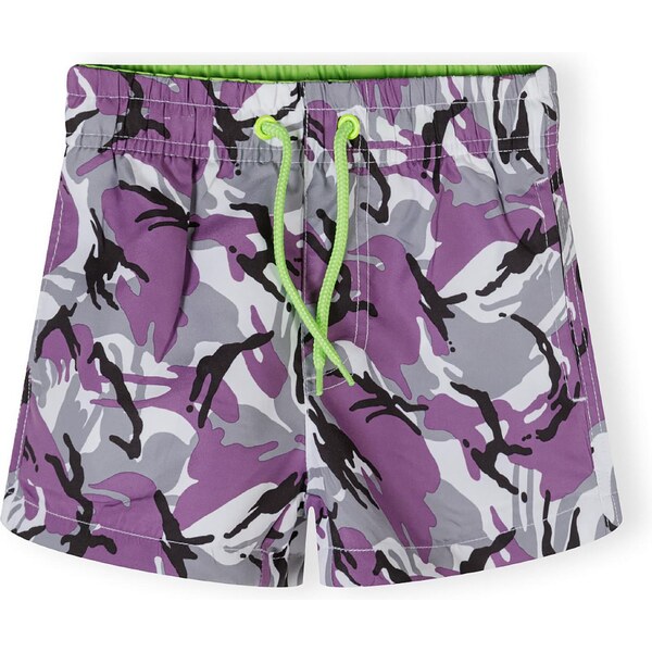 MINOTI Plavecké šortky sivá / fialová / čierna / biela 54324684