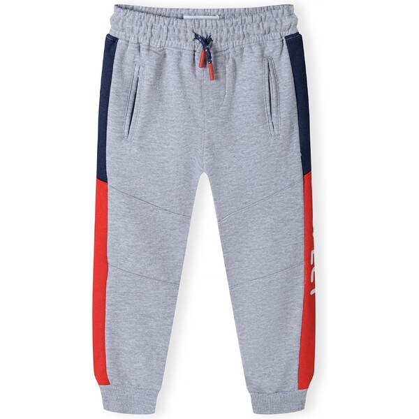 MINOTI Nohavice sivá melírovaná / červená / biela 54324690