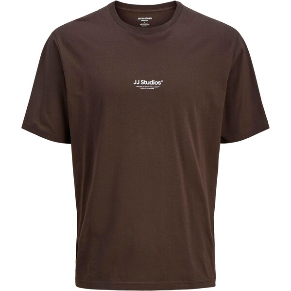 JACK & JONES Tričko JJESoho tmavohnedá / biela 64403997