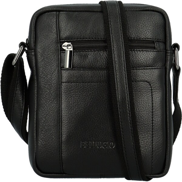 Pánska kožená crossbody taška čierna - Bellugio Bekim čierna 64437984