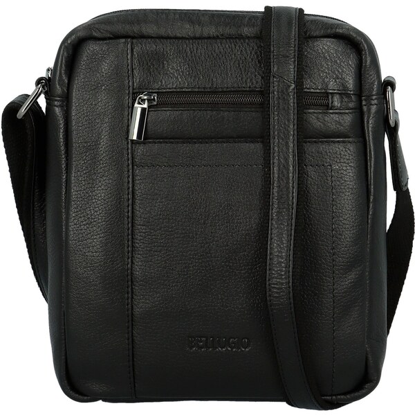Pánska kožená crossbody taška čierna - Bellugio Donis čierna 64437986