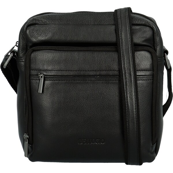 Pánska kožená crossbody taška čierna - Bellugio Dagoma čierna 64437985