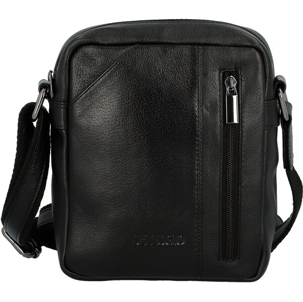 Pánska kožená crossbody taška čierna - Bellugio Pedro čierna 64437983