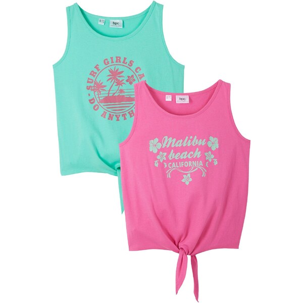 bonprix Top z čistej bio bavlny (2 ks v balení), farba ružová 44733467