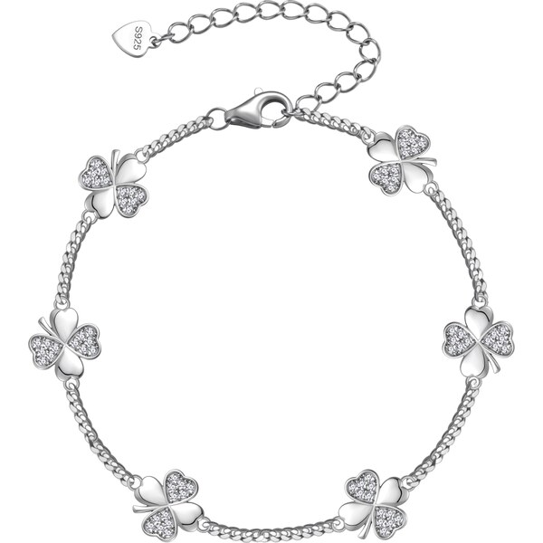 Olivie Stříbrný náramek ČTYŘLÍSTEK 9716 64805013