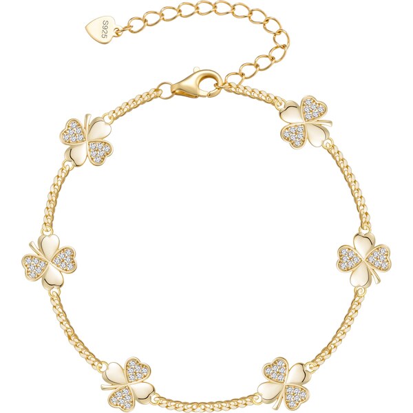 Olivie Stříbrný náramek ČTYŘLÍSTEK GOLD 9717 64805014