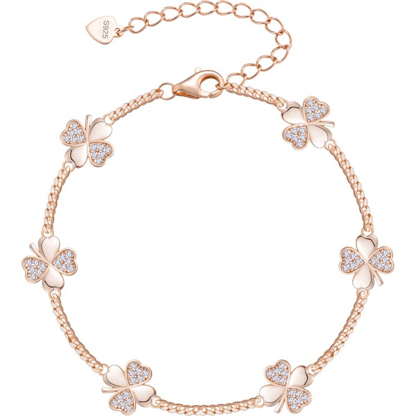 Olivie Stříbrný náramek ČTYŘLÍSTEK ROSE 9718 64741470