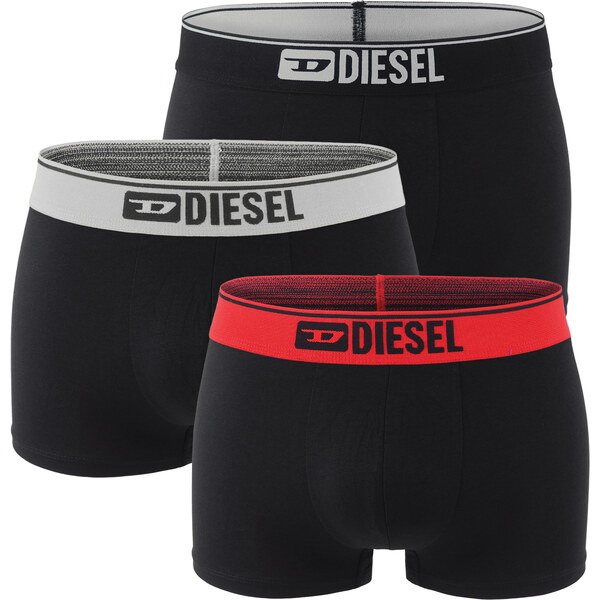 DIESEL - pánske boxerky 3PACK cotton stretch DIESEL logo black with 64423197
