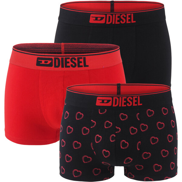 DIESEL - pánske boxerky 3PACK cotton stretch DIESEL modern heart print 64423202