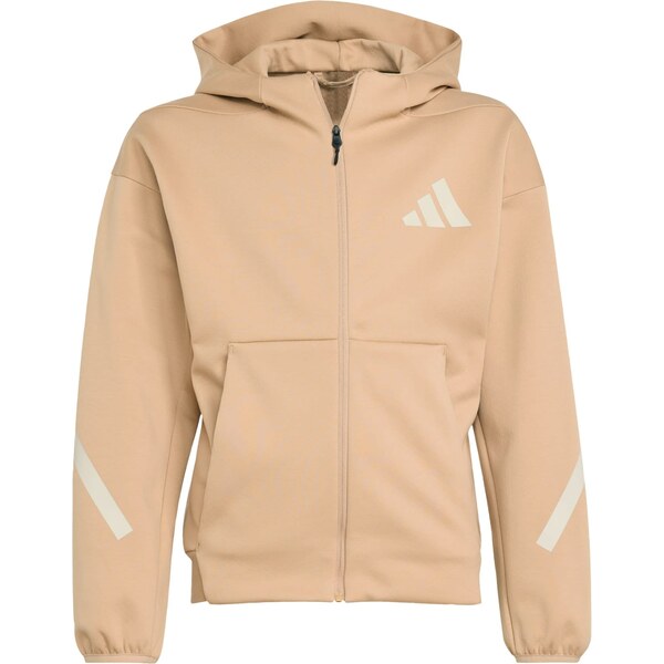 ADIDAS SPORTSWEAR Športová mikina so zipsom Z.N.E. kapučíno / biela 64427897
