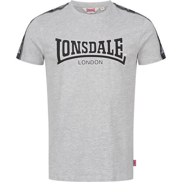 LONSDALE Tričko Vementry sivá melírovaná / čierna / biela 64426821