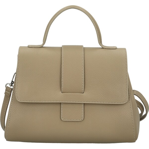 Dámska kožená kabelka do ruky taupe - Delami Vera Pelle Lauren taupe 64488652