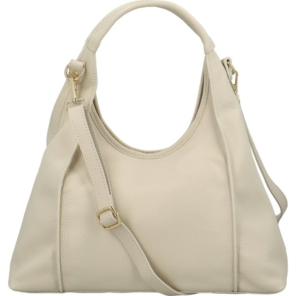 Dámska kožená kabelka na rameno krémová - Delami Vera Pelle Aristid 64488667