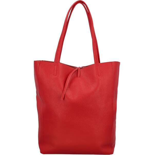 Dámska kožená kabelka cez rameno červená - Delami Vera Pelle Oriane 64956623