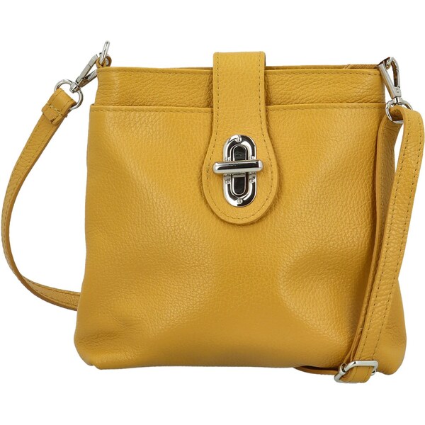 Dámska kožená crossbody kabelka žltá - Delami Vera Pelle Laira new 64488649