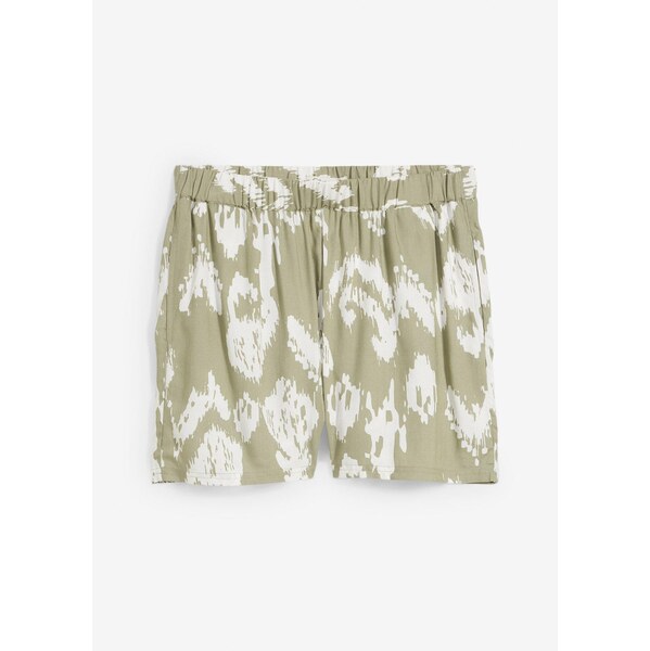 bonprix Viskózové šortky s pohodlným pásom, farba zelená 64438850