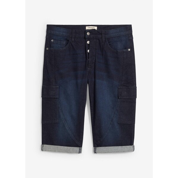 bonprix Strečové džínsové bermudy, Regular Fit, farba modrá 64439069