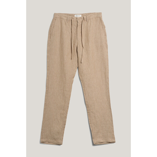 NOHAVICE GANT REL LINEN PINSTRIPE DS PANTS CONCRETE BEIGE 63426132
