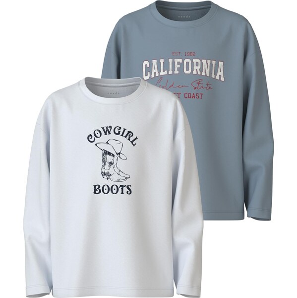 NAME IT Tričko NKFVEEN dymovo modrá / červená / čierna / biela 64443630