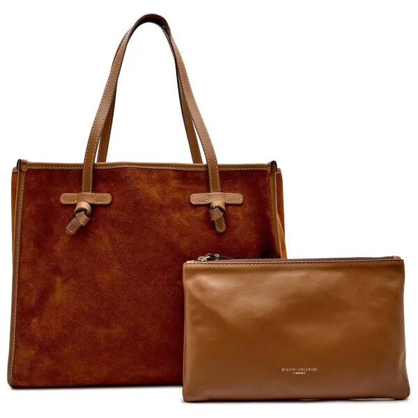 GIANNI CHIARINI Shopper kabelka + príručná taštička MARCELLA | semiš 64439221