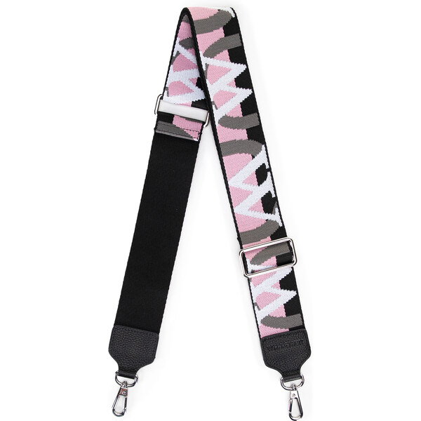 Wittchen Popruh na kabelku s vyšívaným logom čierno-ružový 99-X-647-X3 66066485