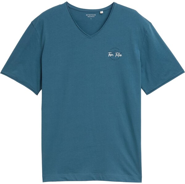 TOM TAILOR Tričko modrozelená / tmavomodrá / biela 64458010