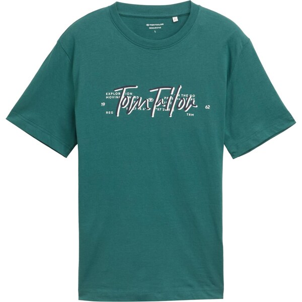 TOM TAILOR Tričko námornícka modrá / tmavozelená / biela 64458011