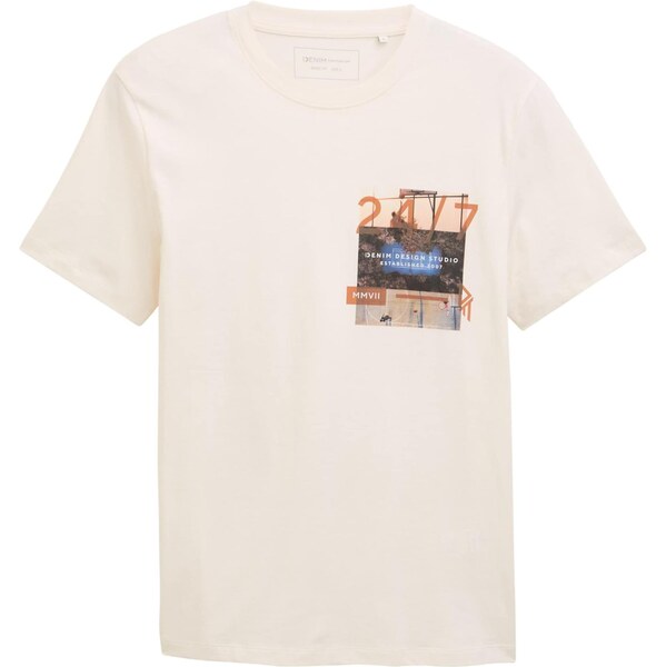 TOM TAILOR DENIM Tričko zafírová / svetlohnedá / marhuľová / prírodná 64458104