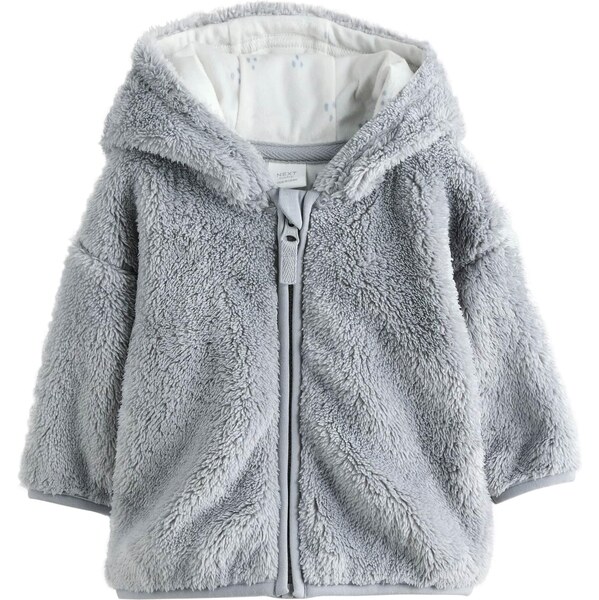 Next Flisová bunda sivá 64528633