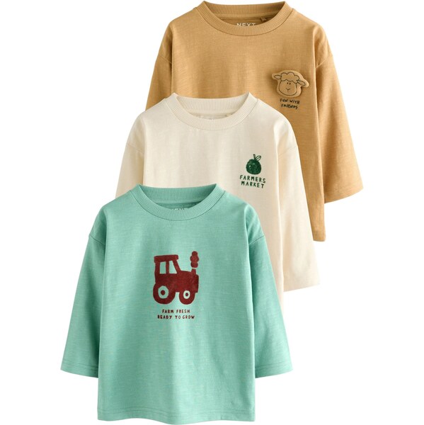 Next Tričko piesková / pastelovo zelená / biela 64488383