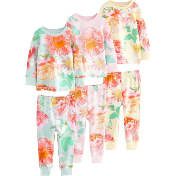 Next Pyžamo pastelovo žltá / mätová / ružová / pastelovo červená 64500855