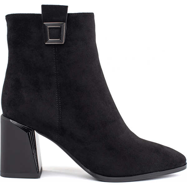 GOODIN Black suede ankle boots on a heel 56647045