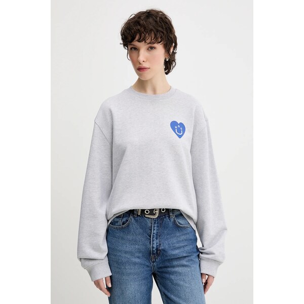 Bavlnená mikina Hugo Blue Oversized Crew_B_3 64482175