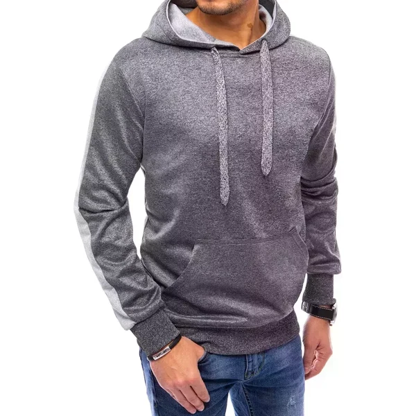 Pánska mikina s kapucňou tmavosivá Dstreet 50667328