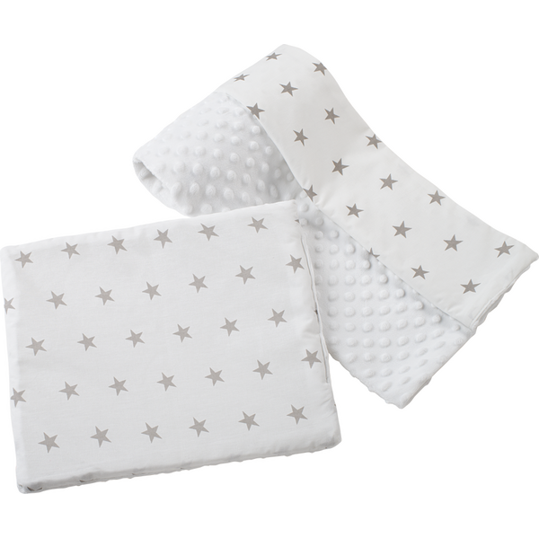 Medi Partners Quilt 75x100 + pillow 35x30 cotton + minky – Gray stars 64668872