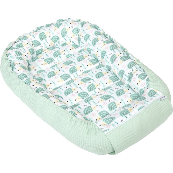 Medi Partners Baby cocoon/nest – Waffle – Hedgehogs + mint Waffle 64670315