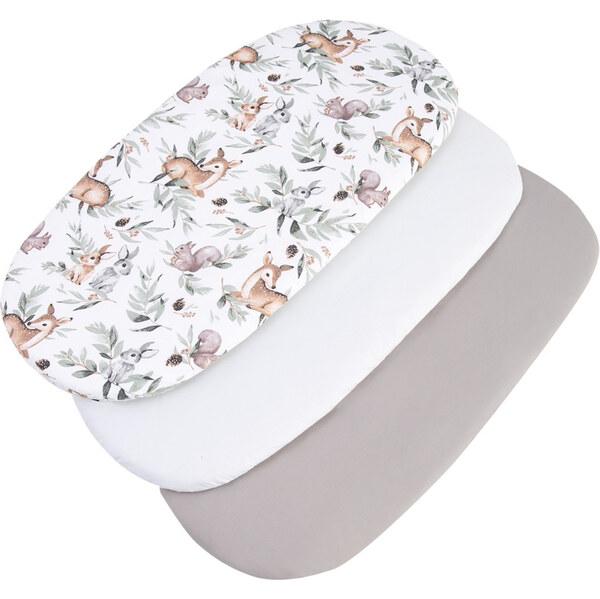 Medi Partners 3 – Pak – Fitted sheet for stroller – cotton – Deer in 64670352