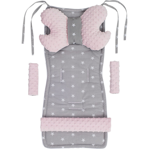 Medi Partners Stroller insert in a 4-piece set - White stars on gray + 64670331