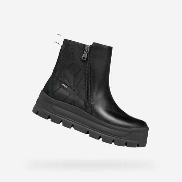 Black womens ankle boots Geox Spherica Ec7.1 Abx - Womens 64674045